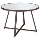  Coaster Furniture Jillian 120630 Round 45-inch Mirror Top Dining Table - Black Nickel IMAGE 1