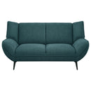  Coaster Furniture Acton 511162 Upholstered Flared Arm Loveseat - Teal Blue IMAGE 3