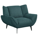  Coaster Furniture Acton 511163 Upholstered Flared Arm Accent Chair - Teal Blue IMAGE 1