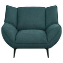  Coaster Furniture Acton 511163 Upholstered Flared Arm Accent Chair - Teal Blue IMAGE 3
