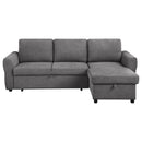  Coaster Furniture Samantha 511088 Upholstered Storage Sleeper Sectional Sofa - Grey IMAGE 5