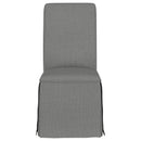  Coaster Furniture Shawna 100749 Upholstered Skirted Side Chair - Light Grey IMAGE 2