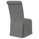  Coaster Furniture Shawna 100749 Upholstered Skirted Side Chair - Light Grey IMAGE 7