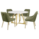  Coaster Furniture Gwynn 107171 Round 51-inch Marble Stainless Steel Dining Table - Gold IMAGE 7
