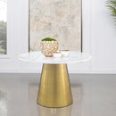  Coaster Furniture Ambrose 107600 Round 50-inch Marble Top Dining Table - Brushed Gold IMAGE 7