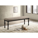  Coaster Furniture Bridget 108223 Fabric Upholstered Dining Bench - Stone and Charcoal IMAGE 2