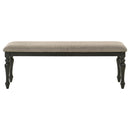  Coaster Furniture Bridget 108223 Fabric Upholstered Dining Bench - Stone and Charcoal IMAGE 3