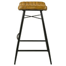  Coaster Furniture Bayu 109249 Leather Upholstered Bar Stool - Antique Camel IMAGE 4