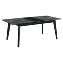  Coaster Furniture Crestmont 121251 78-inch Extension Dining Table - Black Faux Marble IMAGE 1