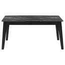 Coaster Furniture Crestmont 121251 78-inch Extension Dining Table - Black Faux Marble IMAGE 5