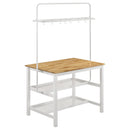  Coaster Furniture Edgeworth 122246 itchen Island Counter Table with Pot Rack - White IMAGE 1