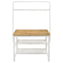  Coaster Furniture Edgeworth 122246 itchen Island Counter Table with Pot Rack - White IMAGE 3