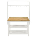  Coaster Furniture Edgeworth 122246 itchen Island Counter Table with Pot Rack - White IMAGE 5