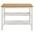  Coaster Furniture Edgeworth 122246 itchen Island Counter Table with Pot Rack - White IMAGE 7