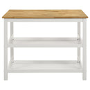  Coaster Furniture Edgeworth 122246 itchen Island Counter Table with Pot Rack - White IMAGE 9