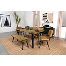  Coaster Furniture Maverick 123043 Wood Dining Bench - Natural Mango and Black IMAGE 6