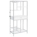  Coaster Furniture Figueroa 182034 5-shelf LED Wine Storage Bar Cabinet - White High Gloss IMAGE 2