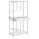  Coaster Furniture Figueroa 182034 5-shelf LED Wine Storage Bar Cabinet - White High Gloss IMAGE 3