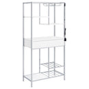  Coaster Furniture Figueroa 182034 5-shelf LED Wine Storage Bar Cabinet - White High Gloss IMAGE 7