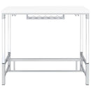  Coaster Furniture Norcrest 182101 47-inch Acrylic Leg Bar Table - White High Gloss IMAGE 7