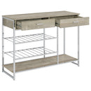  Coaster Furniture Melrose 182275 2-Drawer Home Bar Storage with Wine Rack - Grey IMAGE 3