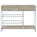  Coaster Furniture Melrose 182275 2-Drawer Home Bar Storage with Wine Rack - Grey IMAGE 4