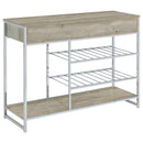  Coaster Furniture Melrose 182275 2-Drawer Home Bar Storage with Wine Rack - Grey IMAGE 6