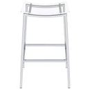  Coaster Furniture Jovani 182359 Acrylic Backless Bar Stool - Chrome IMAGE 2