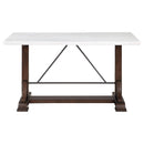  Coaster Furniture Aldrich 182438 66-inch Marble Top Counter Height Dining Table - White IMAGE 3