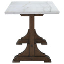  Coaster Furniture Aldrich 182438 66-inch Marble Top Counter Height Dining Table - White IMAGE 4