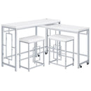  Coaster Furniture Jackson 182714 4-piece Multipurpose Counter Height Table Set - White IMAGE 4