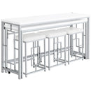  Coaster Furniture Jackson 182715 5-piece Multipurpose Counter Height Table Set - White IMAGE 1