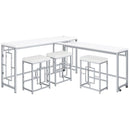  Coaster Furniture Jackson 182715 5-piece Multipurpose Counter Height Table Set - White IMAGE 4