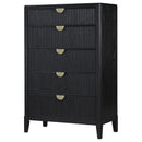  Coaster Furniture Brookmead 224715 5-Drawer Bedroom Chest - Black IMAGE 4