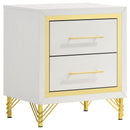  Coaster Furniture Lucia 224732 2-Drawer Nightstand Bedside Table - White IMAGE 1