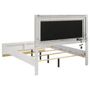  Coaster Furniture Caraway 224771KE Wood Eastern King LED Panel Bed - White IMAGE 3