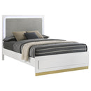  Coaster Furniture Caraway 224771KW Wood California King LED Panel Bed - White IMAGE 4