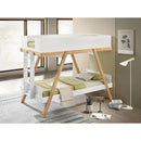  Coaster Furniture Frankie 460570T Wood Twin Over Twin Bunk Bed - White and Natural IMAGE 2