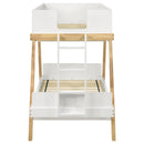  Coaster Furniture Frankie 460570T Wood Twin Over Twin Bunk Bed - White and Natural IMAGE 4