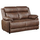  Coaster Furniture Ellington 508282 Upholstered Padded Arm Loveseat - Dark Brown IMAGE 1