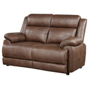  Coaster Furniture Ellington 508282 Upholstered Padded Arm Loveseat - Dark Brown IMAGE 4