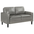 Coaster Furniture Ruth 508366 Upholstered Track Arm Loveseat - Grey IMAGE 1