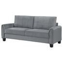  Coaster Furniture Davis 509634 Upholstered Rolled Arm Sofa - Grey IMAGE 4