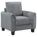  Coaster Furniture Davis 509636 Upholstered Rolled Arm Accent Chair - Grey IMAGE 1