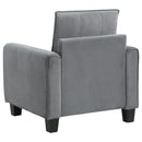  Coaster Furniture Davis 509636 Upholstered Rolled Arm Accent Chair - Grey IMAGE 6