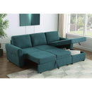  Coaster Furniture Samantha 511087 Upholstered Storage Sleeper Sectional Sofa - Teal IMAGE 11