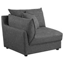  Coaster Furniture Sasha 551681-SET 6 pc Upholstered Modular Sectional - Barely Black IMAGE 9