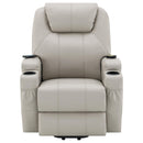  Coaster Furniture Sanger 600497P Upholstered Power Lift Massage Recliner - Champagne IMAGE 4