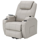  Coaster Furniture Sanger 600497P Upholstered Power Lift Massage Recliner - Champagne IMAGE 5