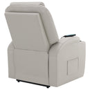 Coaster Furniture Sanger 600497P Upholstered Power Lift Massage Recliner - Champagne IMAGE 8